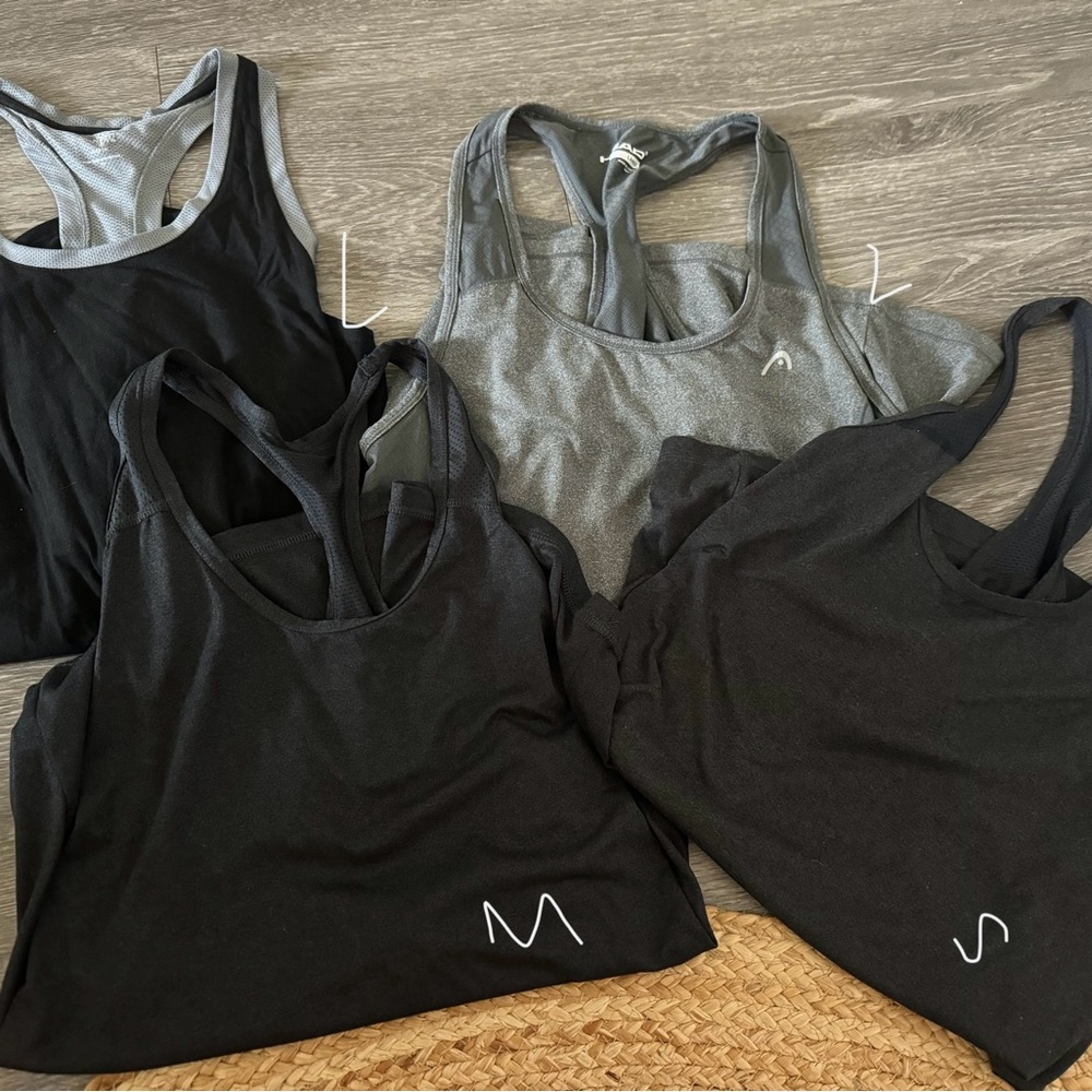 Black and Gray Athletic Tank Tops